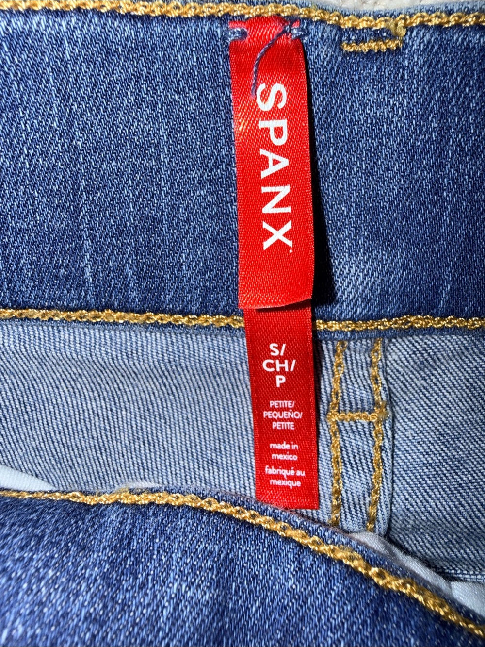 SPANX Wide-Leg High-Rise Jeans in Blue Denim - Picture 3 of 3